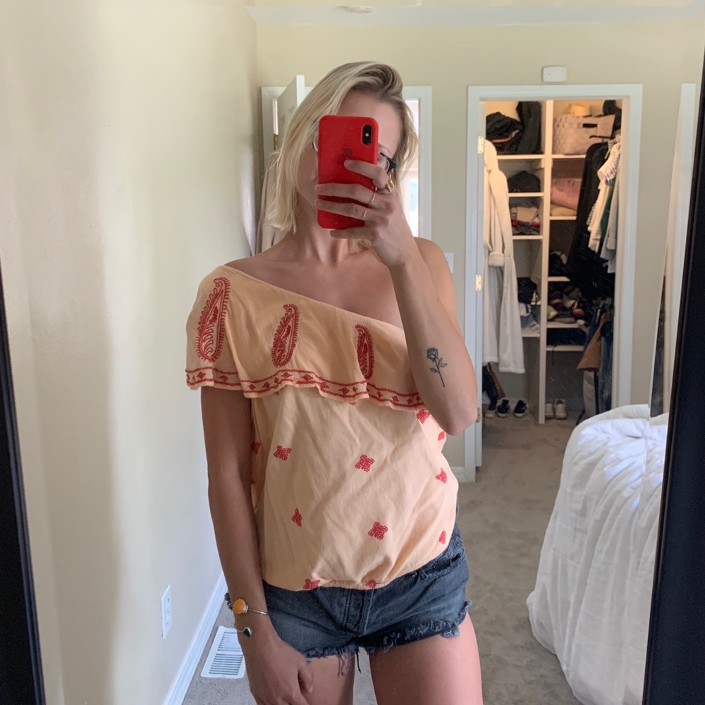 free people off the shoulder sherbert top